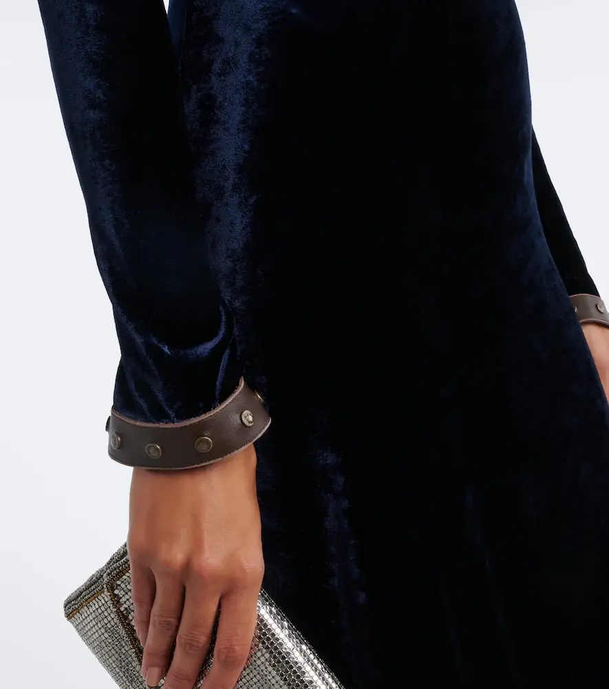 Ralph Lauren Collection Nancie leather-trimmed velour gown | Thumbnail 4 Ralph Lauren Collection Nancie leather-trimmed velour gown | Thumbnail 4
