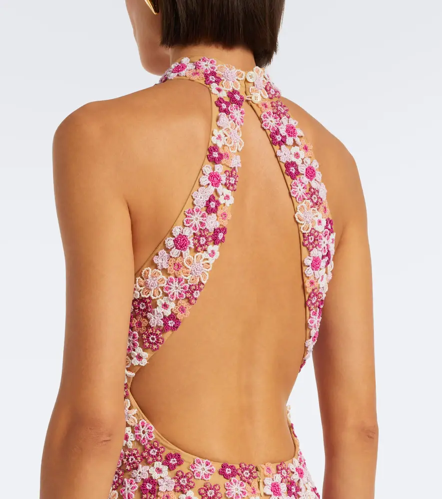 LA FUORI Là Fuori Afterglow Botanica beaded open-back gown | Thumbnail 3