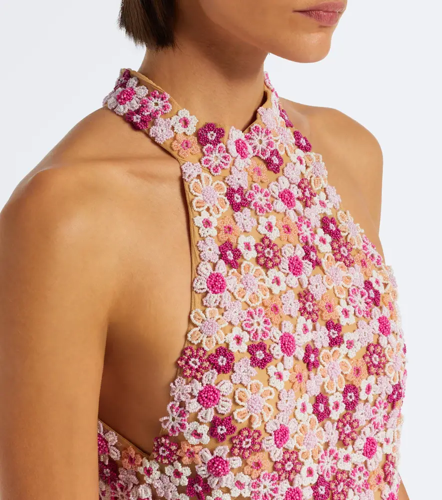 LA FUORI Là Fuori Afterglow Botanica beaded open-back gown | Thumbnail 6