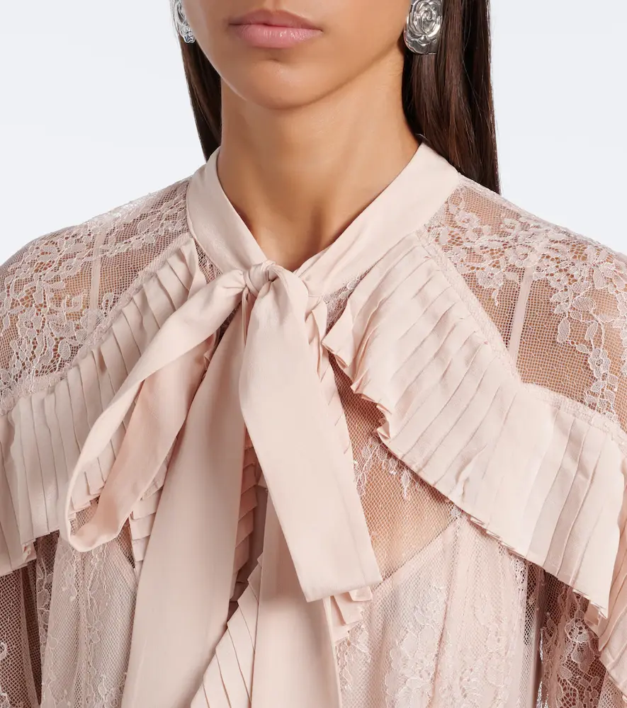 BLUMARINE Ruffled tie-neck lace gown | Thumbnail 3 BLUMARINE Ruffled tie-neck lace gown | Thumbnail 3