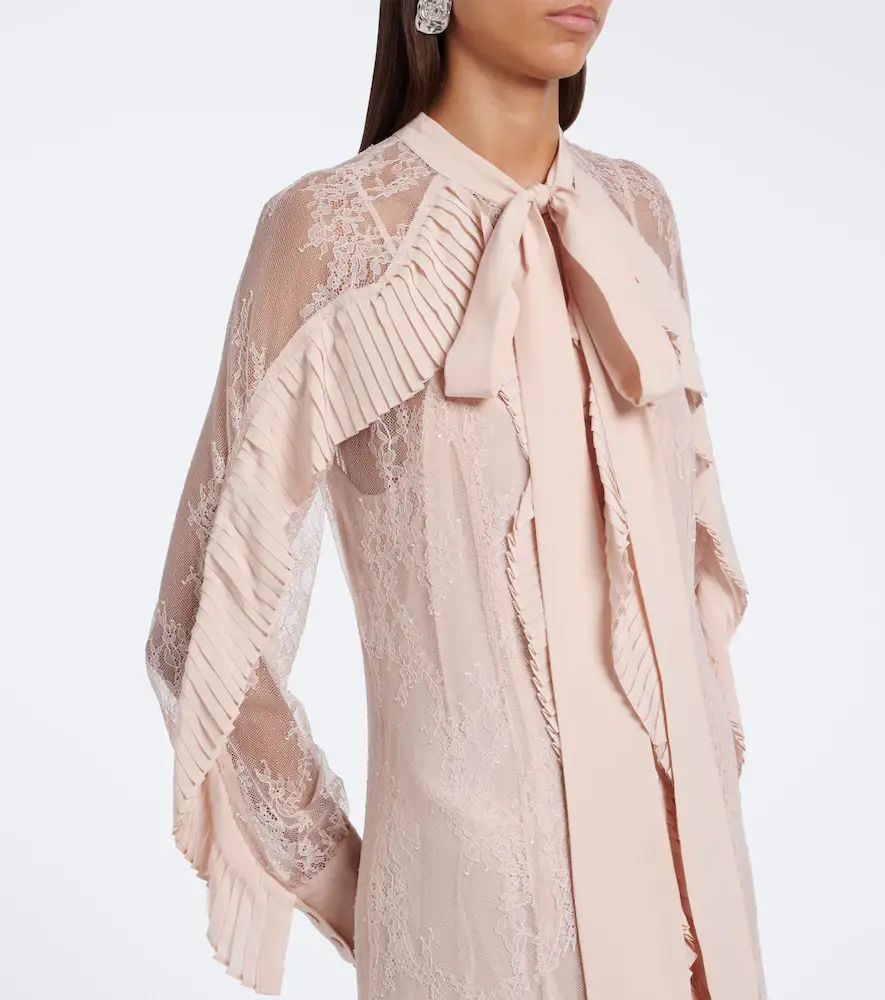 BLUMARINE Ruffled tie-neck lace gown | Thumbnail 5 BLUMARINE Ruffled tie-neck lace gown | Thumbnail 5