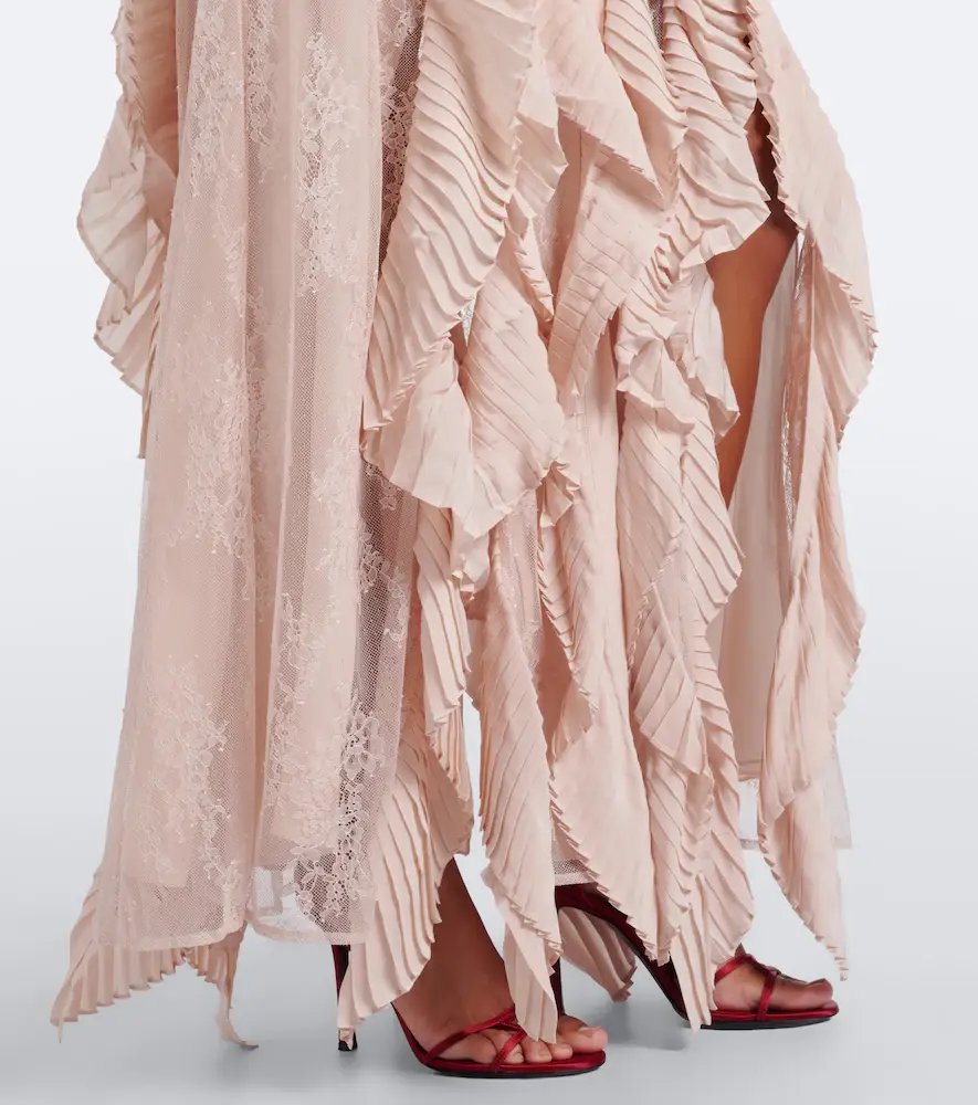 BLUMARINE Ruffled tie-neck lace gown | Thumbnail 6 BLUMARINE Ruffled tie-neck lace gown | Thumbnail 6