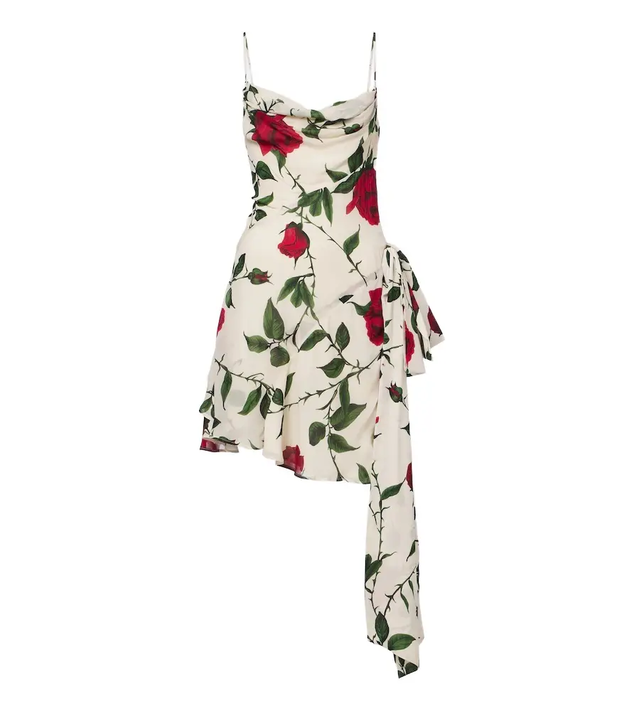 Draped floral minidress