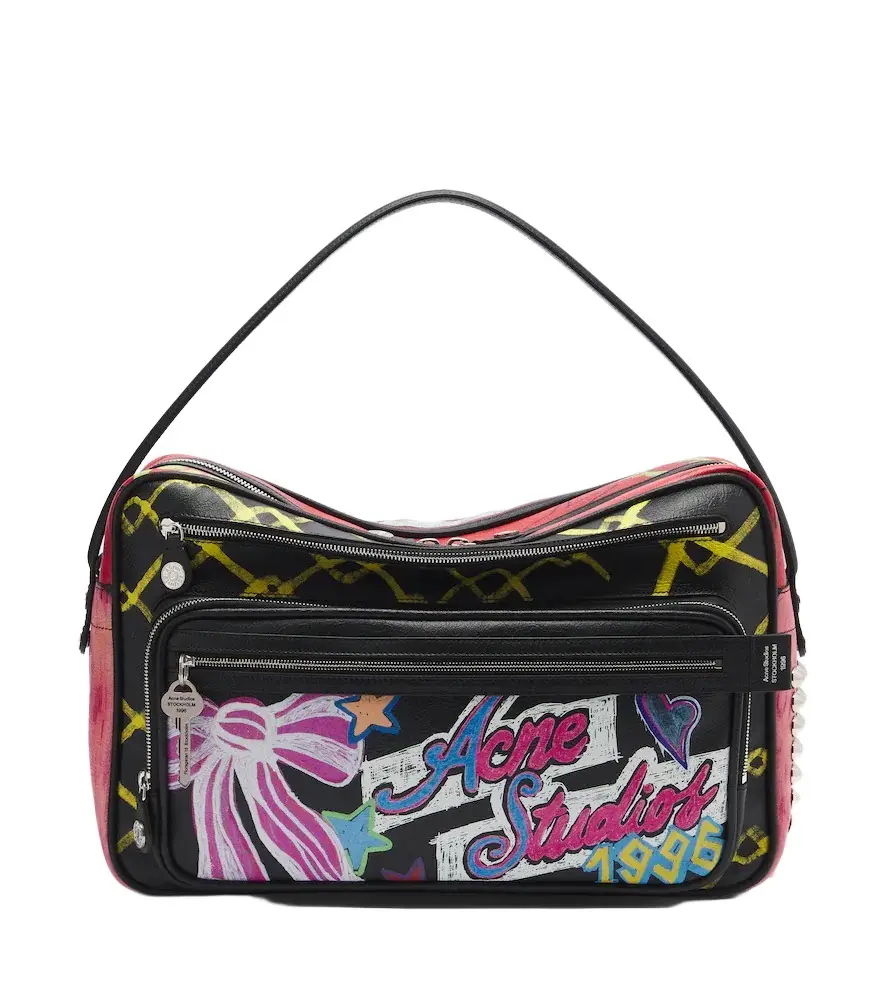 Acne Studios Camero Camera printed leather shoulder bag