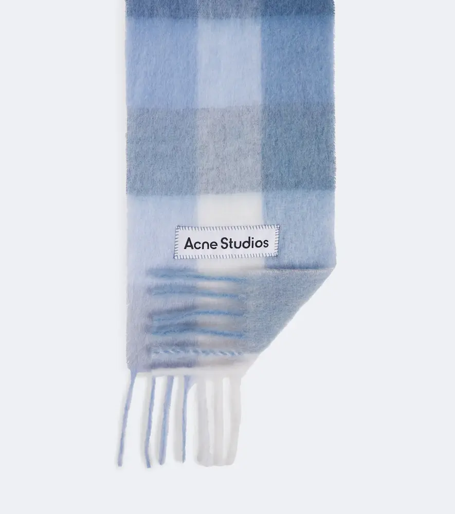 Acne Studios Checked alpaca, wool, and mohair-blend scarf | Thumbnail 3 Acne Studios Checked alpaca, wool, and mohair-blend scarf | Thumbnail 3