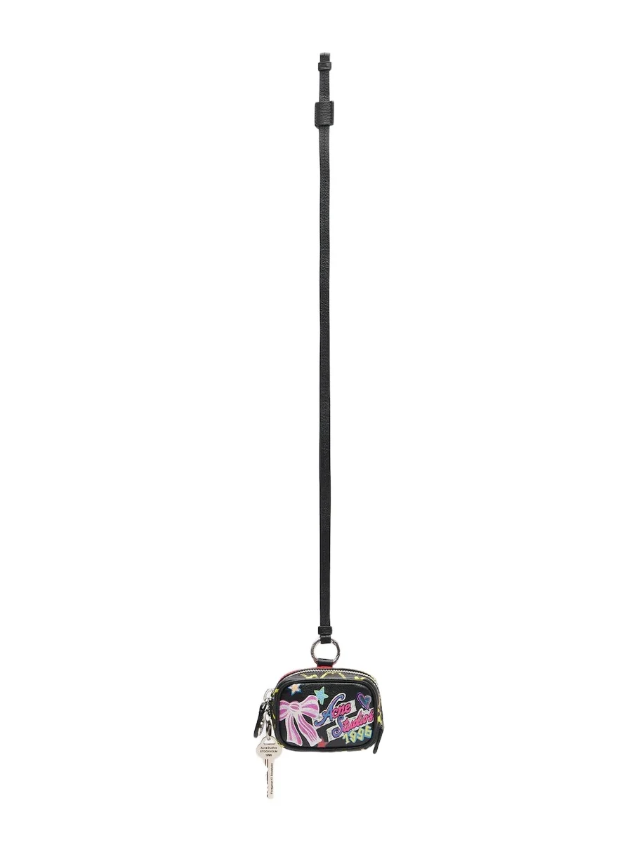 Acne Studios Camero Clip printed leather earphones case