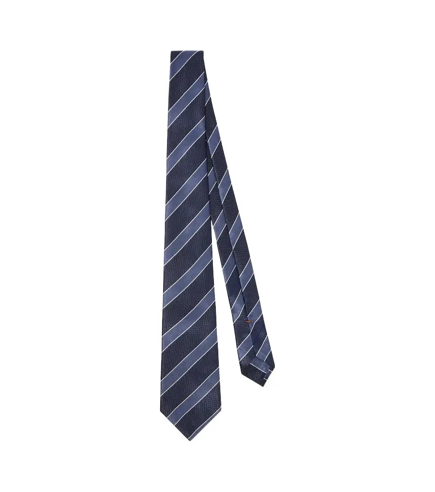 Zegna Striped silk jacquard tie