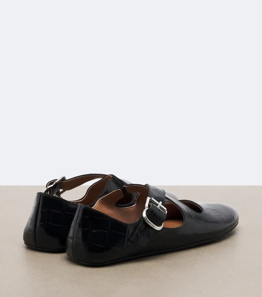Alaïa Alaïa Croc-effect leather ballet flats | Thumbnail 2 Alaïa Alaïa Croc-effect leather ballet flats | Thumbnail 2