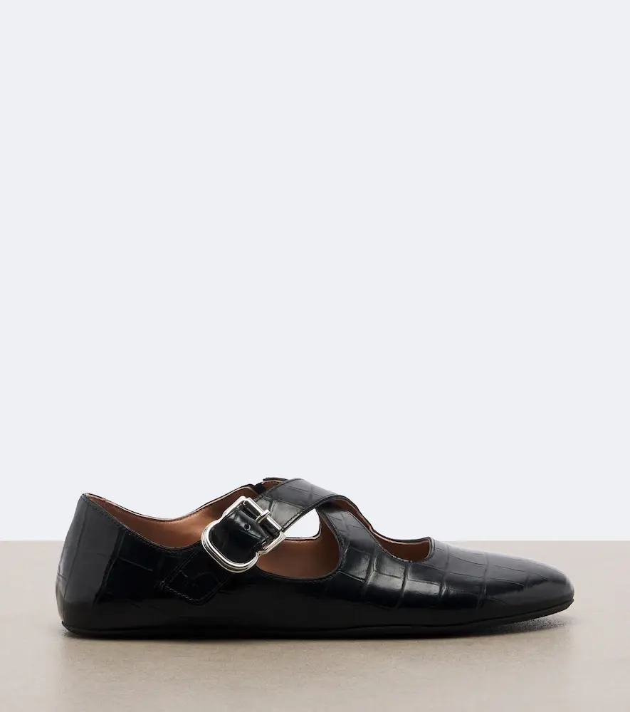 Alaïa Alaïa Croc-effect leather ballet flats | Thumbnail 3 Alaïa Alaïa Croc-effect leather ballet flats | Thumbnail 3
