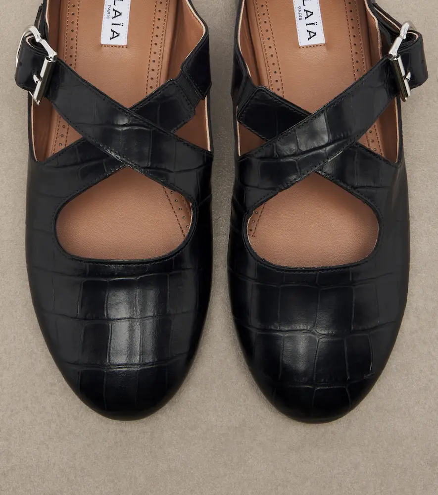 Alaïa Alaïa Croc-effect leather ballet flats | Thumbnail 4 Alaïa Alaïa Croc-effect leather ballet flats | Thumbnail 4