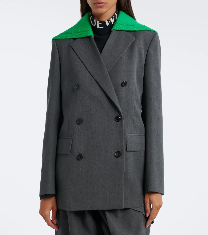 Loewe Paneled double-breasted wool blazer | Thumbnail 2 Loewe Paneled double-breasted wool blazer | Thumbnail 2