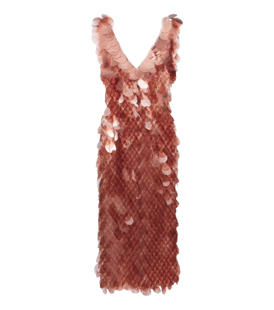Sequined sheer midi dress Sequined sheer midi dress