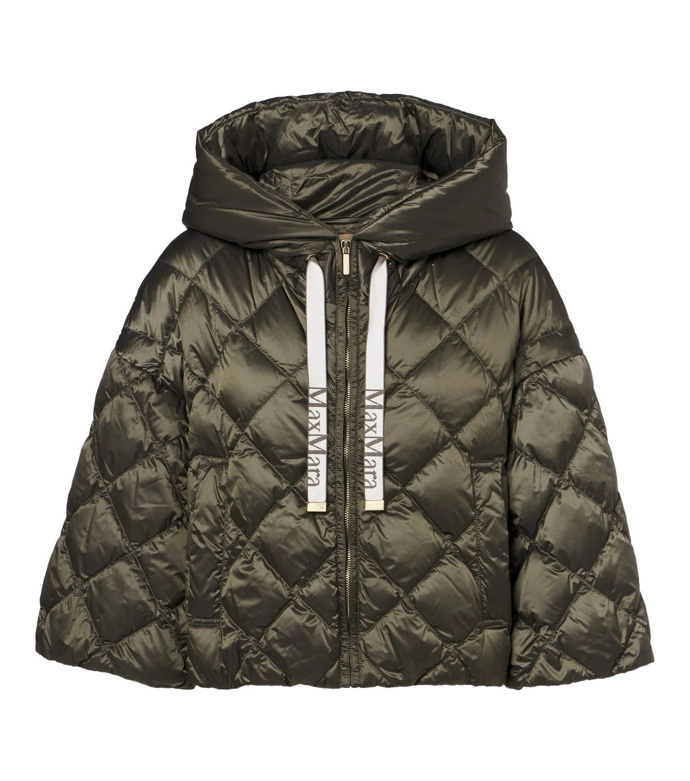 Max Mara Hooded quilted cropped down jacket