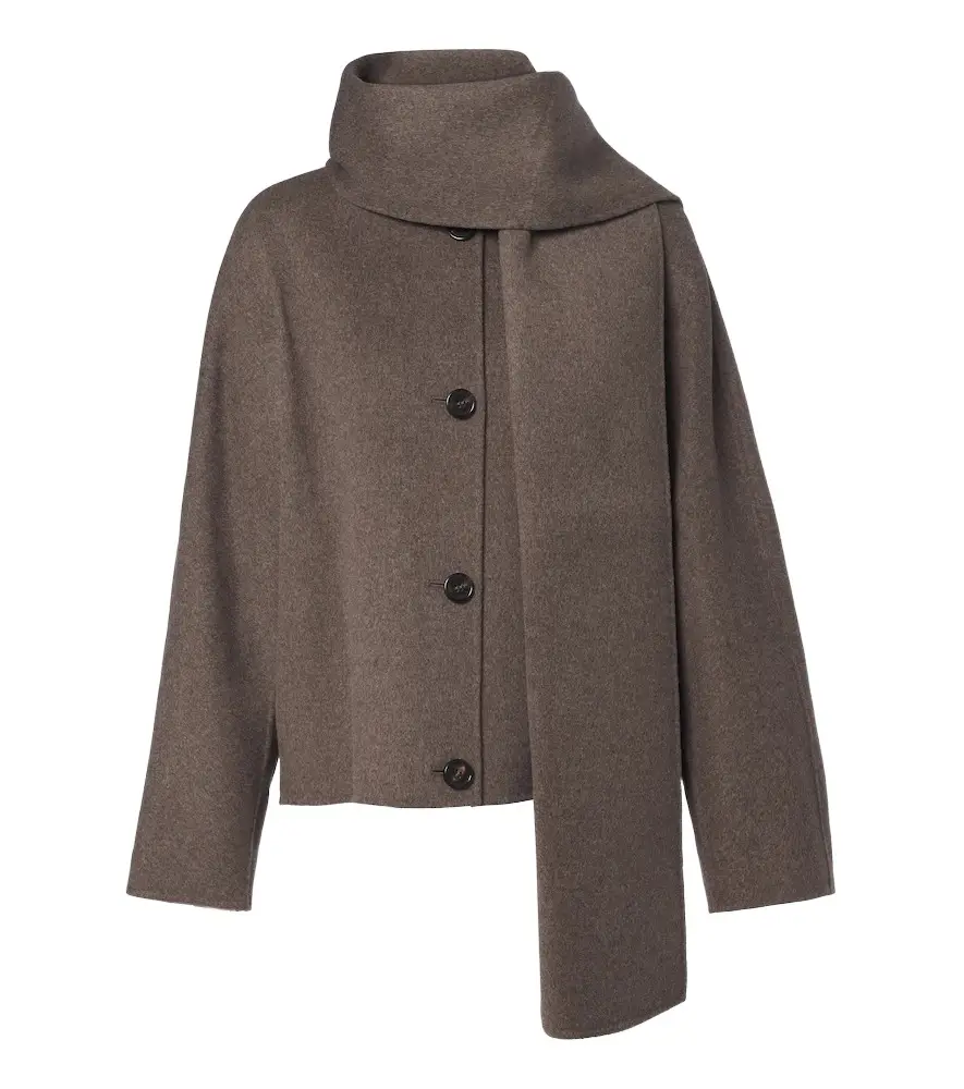 'S Max Mara 'S Max Mara Scarf-detail virgin wool jacket