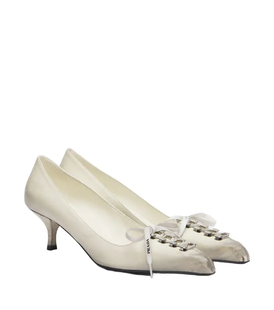 Prada Distressed leather pumps