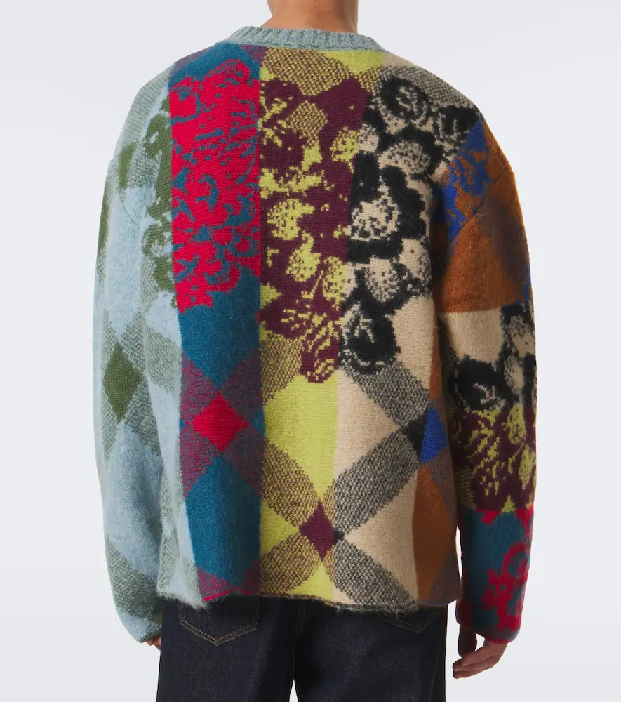 Dries Van Noten Patchwork wool and alpaca-blend sweater | Thumbnail 2 Dries Van Noten Patchwork wool and alpaca-blend sweater | Thumbnail 2