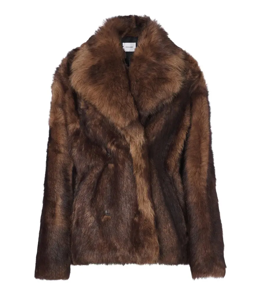 Double-breasted shearling jacket