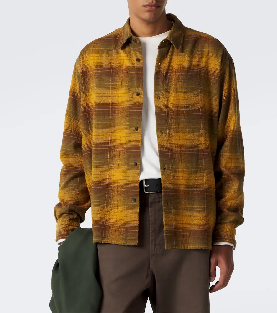 A.PRESSE A. Presse Checked cotton and silk twill shirt | Thumbnail 3