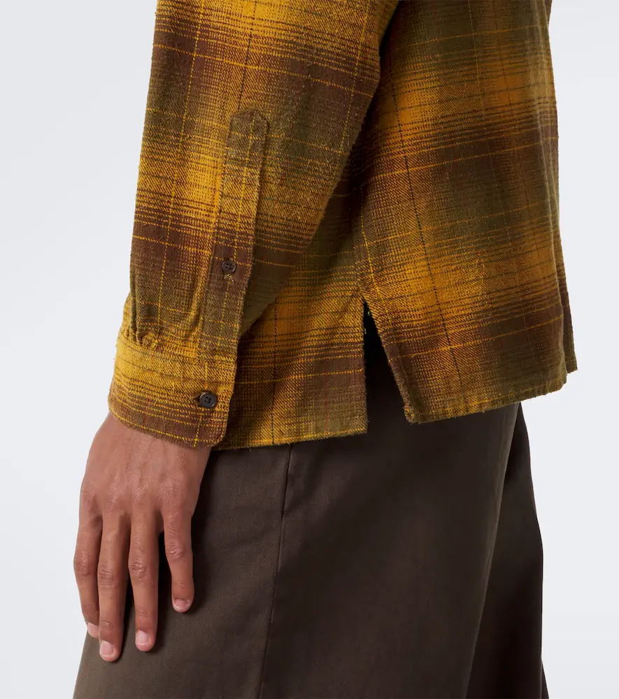 A.PRESSE A. Presse Checked cotton and silk twill shirt | Thumbnail 5