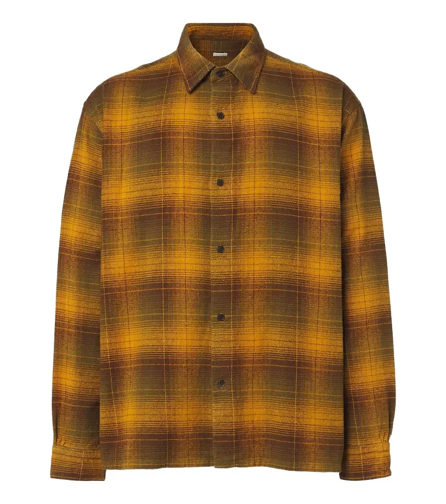 A.PRESSE A. Presse Checked cotton and silk twill shirt