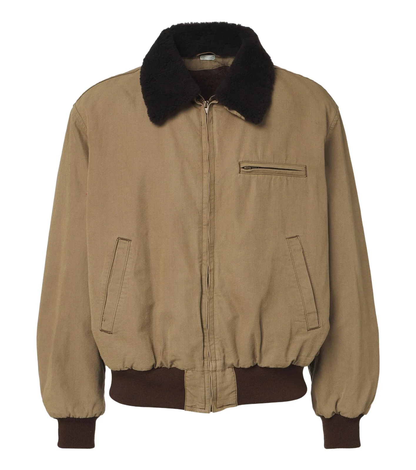 A.PRESSE A. Presse Teddy-trimmed cotton and wool blouson jacket