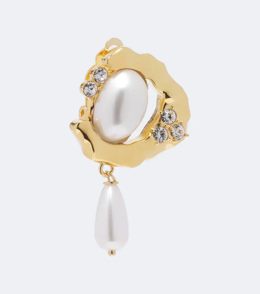 Oscar de la Renta Embellished pearl drop earrings | Thumbnail 3 Oscar de la Renta Embellished pearl drop earrings | Thumbnail 3