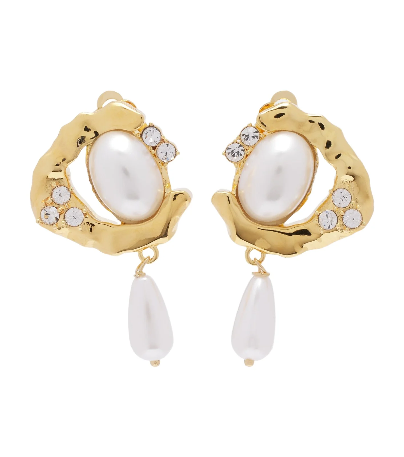 Oscar de la Renta Embellished pearl drop earrings