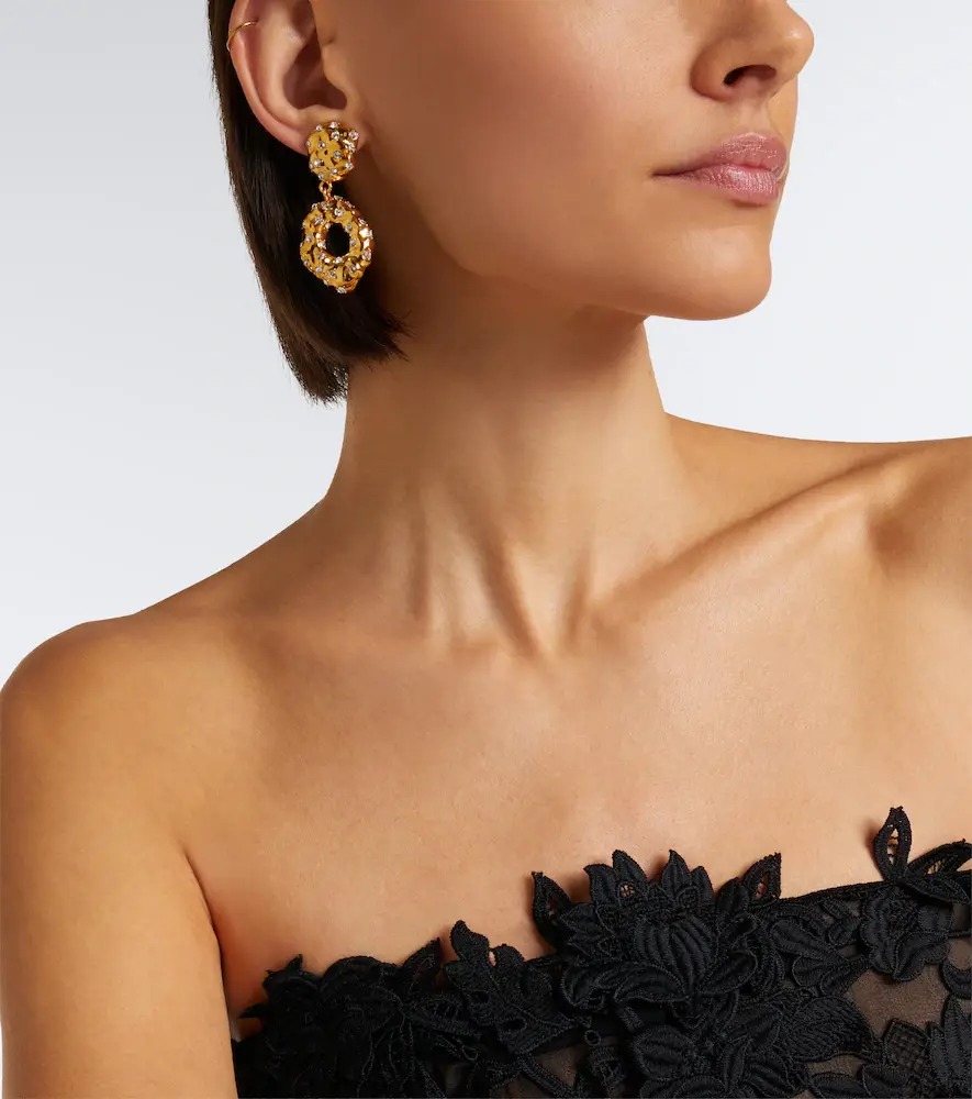 Oscar de la Renta Crystal-embellished drop earrings | Thumbnail 5 Oscar de la Renta Crystal-embellished drop earrings | Thumbnail 5
