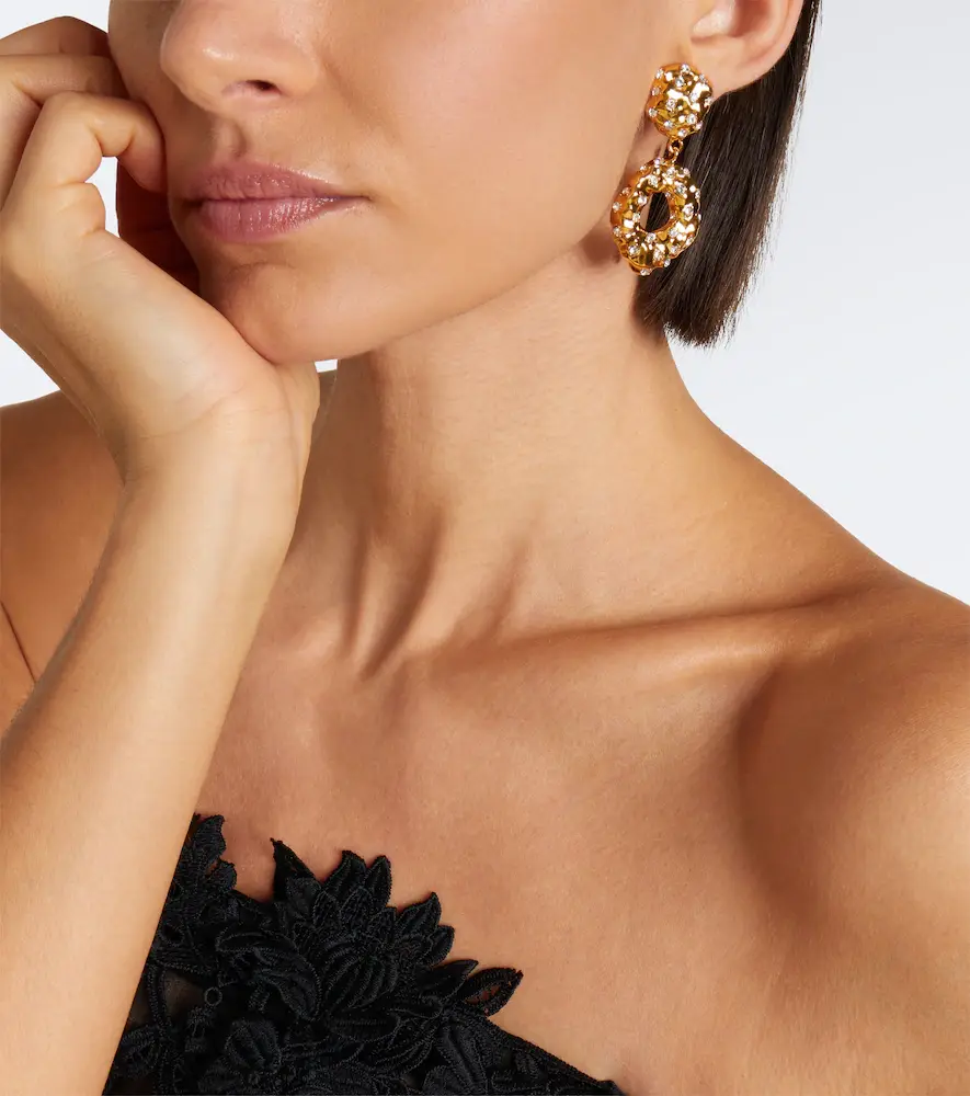 Oscar de la Renta Crystal-embellished drop earrings | Thumbnail 6 Oscar de la Renta Crystal-embellished drop earrings | Thumbnail 6