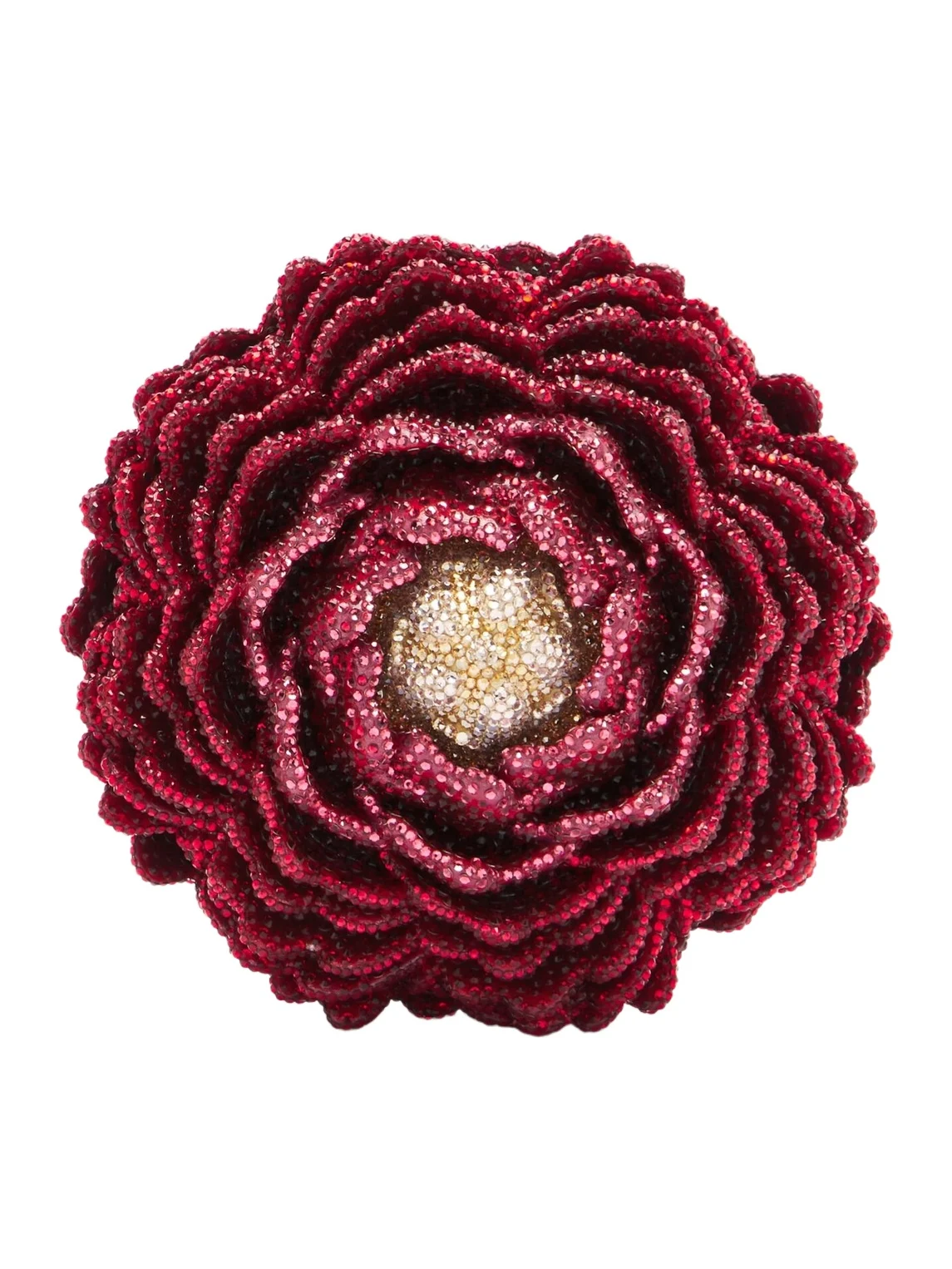 Peony Flame crystal-embellished clutch