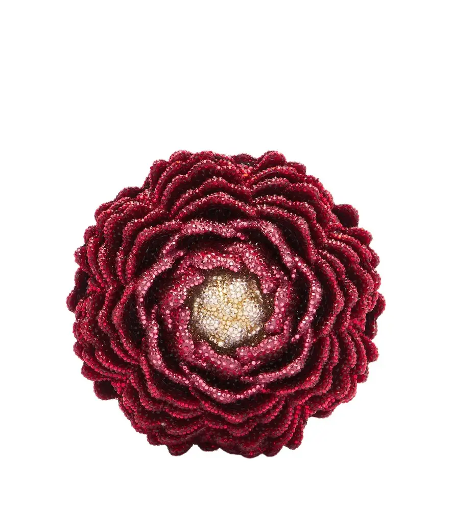 Peony Flame crystal-embellished clutch Peony Flame crystal-embellished clutch