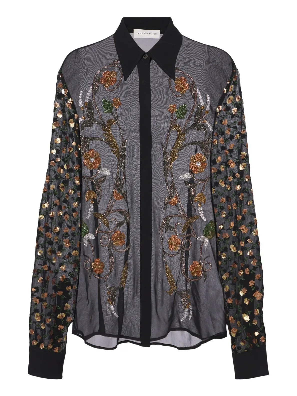 Dries Van Noten Embellished sheer blouse