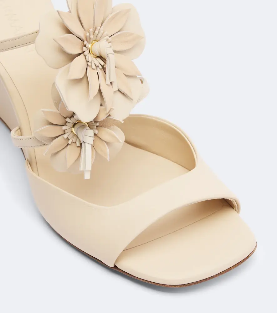 Zimmermann Belara floral-appliqué leather wedge mules | Thumbnail 2 Zimmermann Belara floral-appliqué leather wedge mules | Thumbnail 2