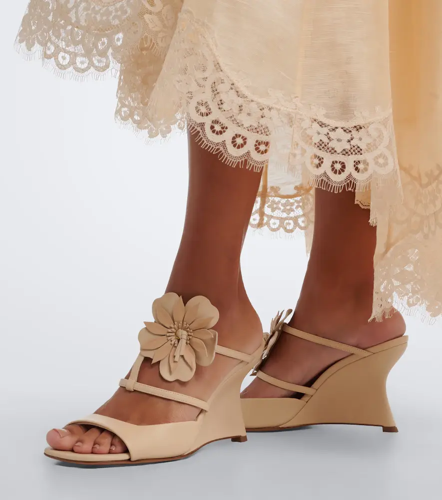 Zimmermann Belara floral-appliqué leather wedge mules | Thumbnail 5 Zimmermann Belara floral-appliqué leather wedge mules | Thumbnail 5