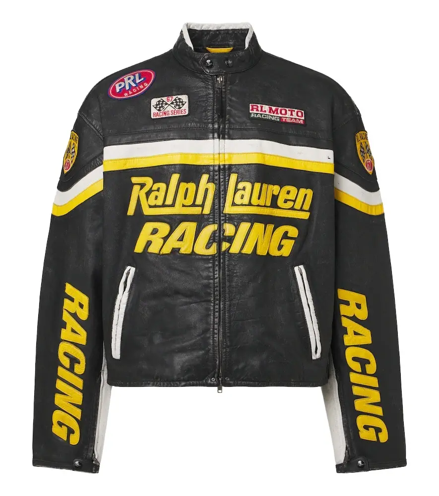 Polo Ralph Lauren Patch-appliqué leather jacket
