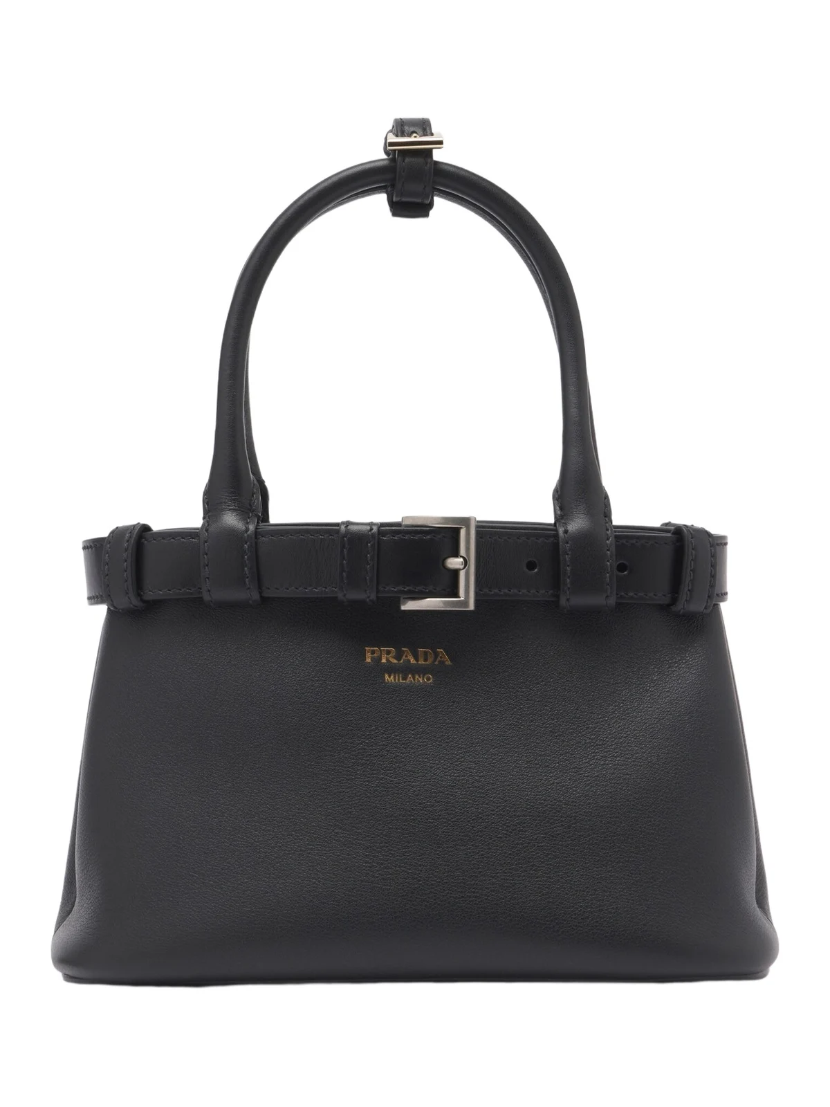 Prada Buckle Small leather top-handle bag
