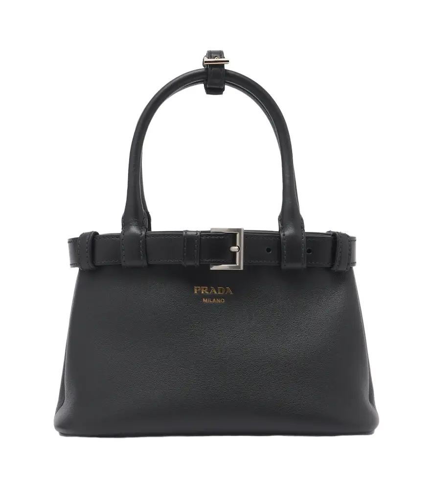 Buckle Small leather top-handle bag