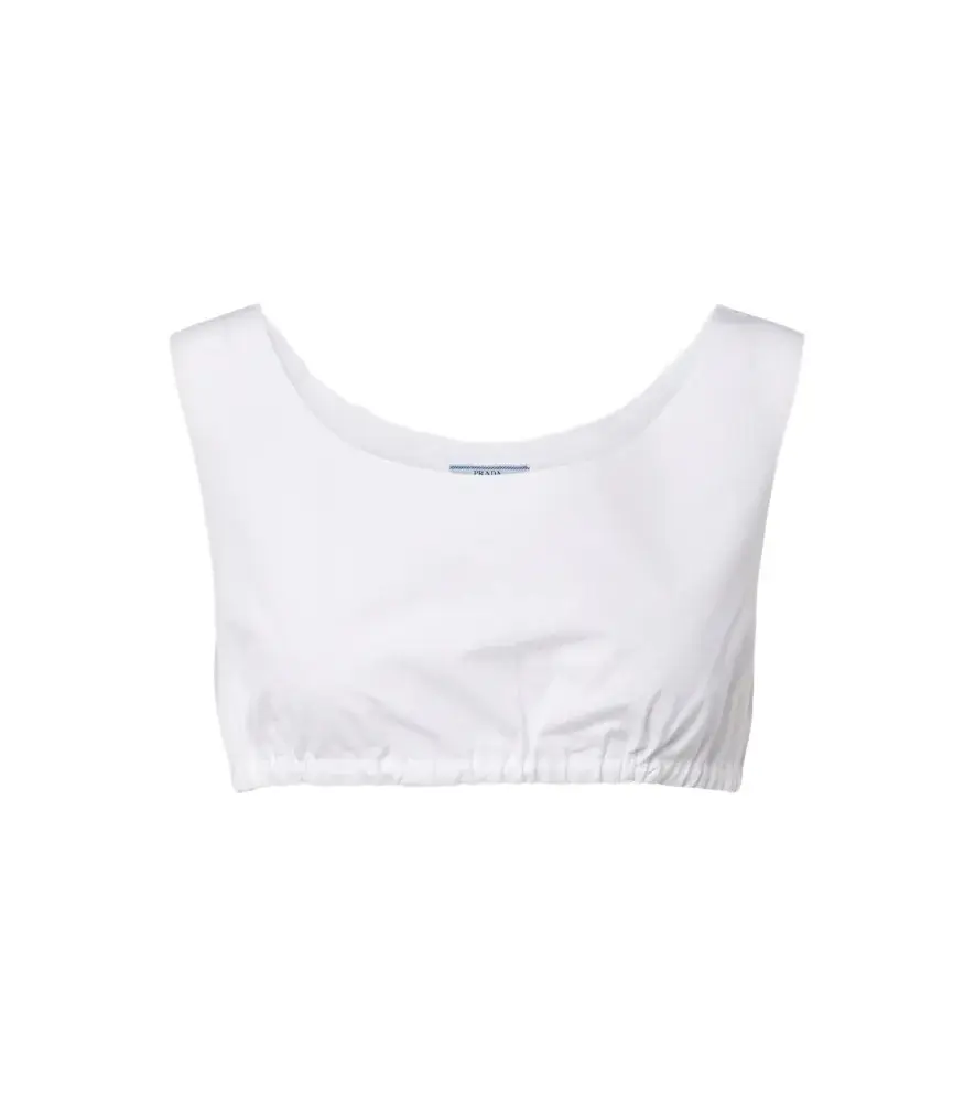 Cotton poplin bra top