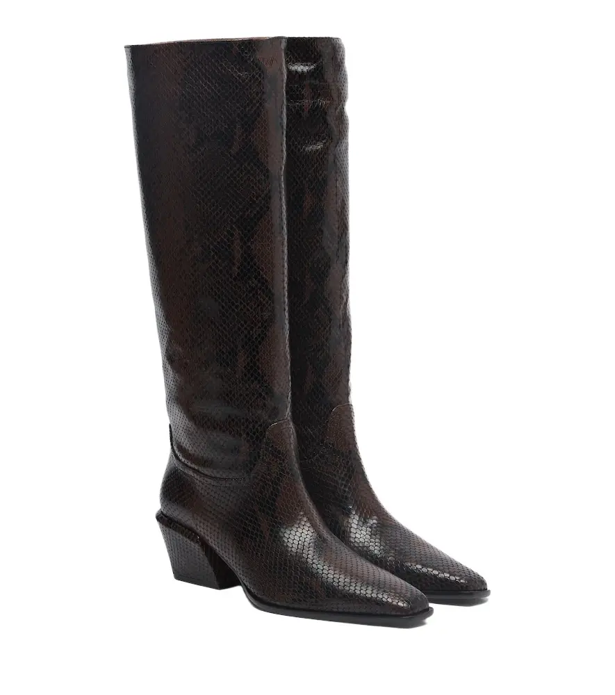 Bettina snake-effect leather knee-high boots Bettina snake-effect leather knee-high boots