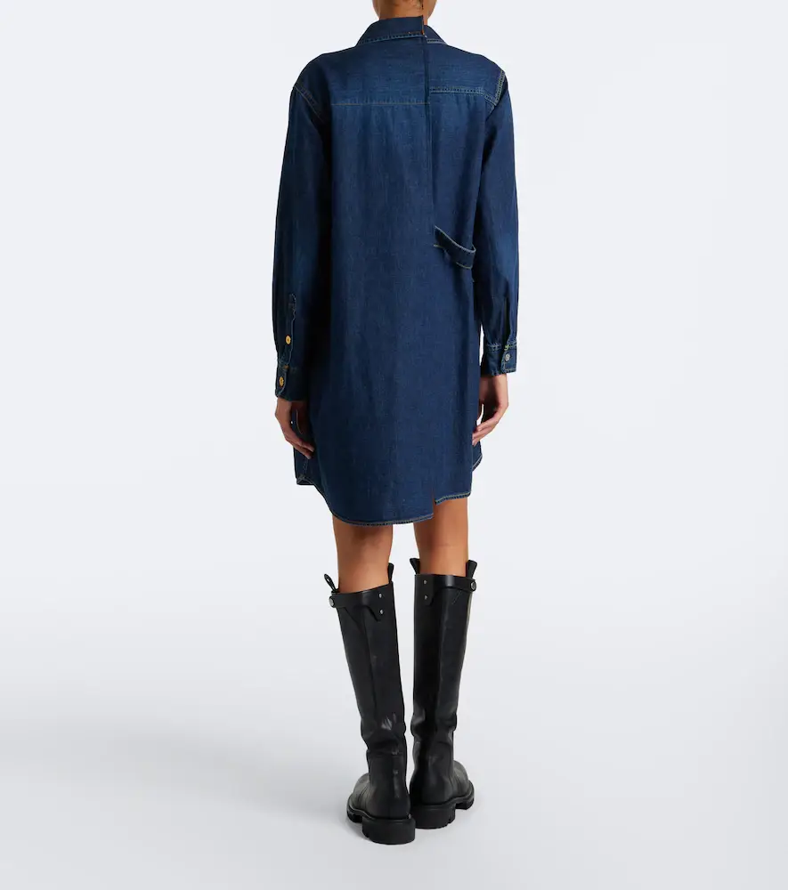 Sacai Asymmetric denim shirt dress | Thumbnail 3