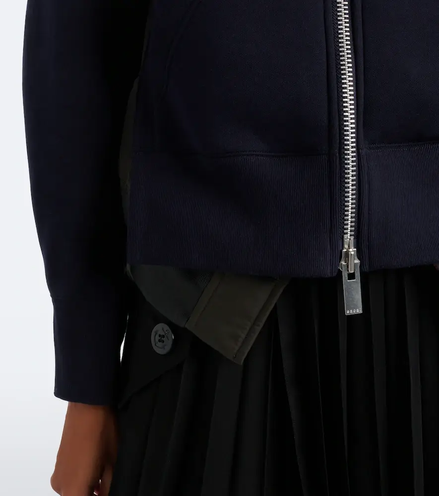 Sacai Paneled cotton-blend zip-up hoodie | Thumbnail 2 Sacai Paneled cotton-blend zip-up hoodie | Thumbnail 2