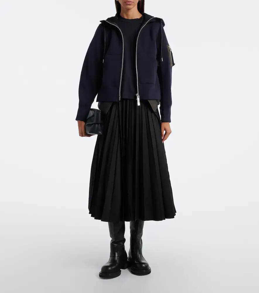Sacai Paneled cotton-blend zip-up hoodie | Thumbnail 3 Sacai Paneled cotton-blend zip-up hoodie | Thumbnail 3