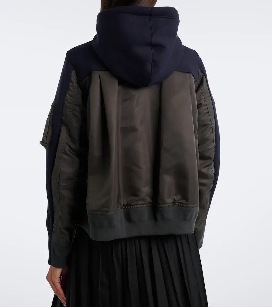 Sacai Paneled cotton-blend zip-up hoodie | Thumbnail 5 Sacai Paneled cotton-blend zip-up hoodie | Thumbnail 5