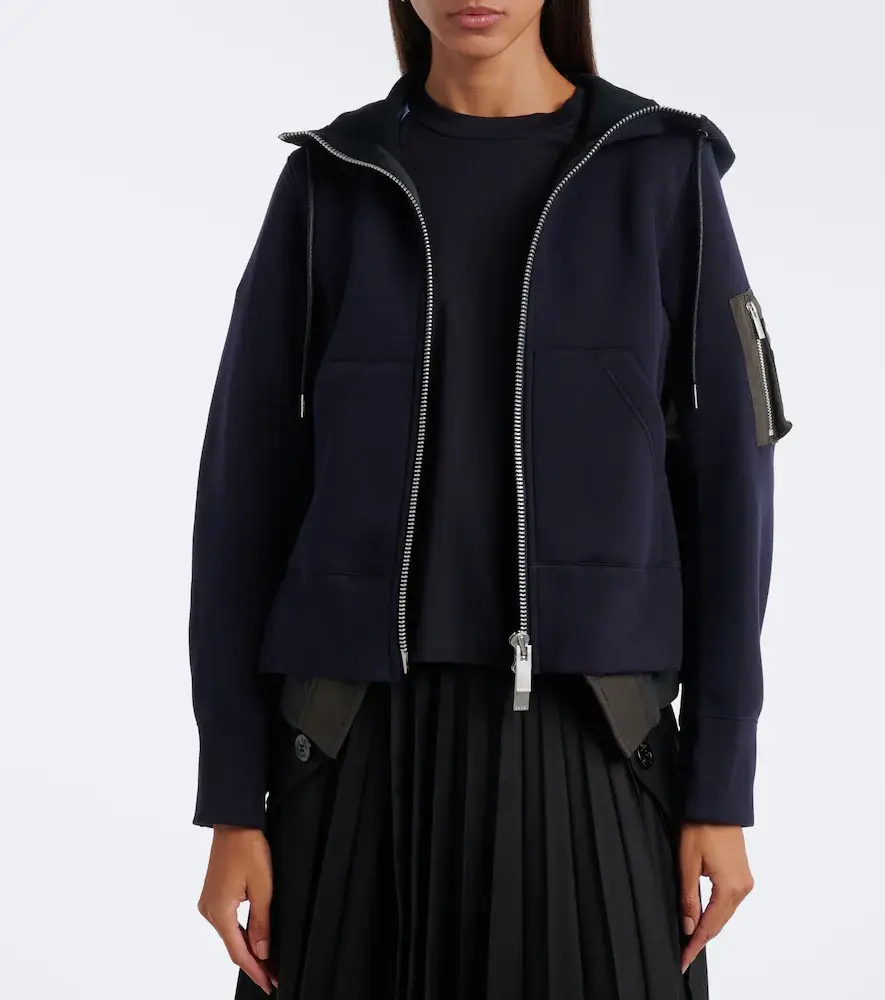 Sacai Paneled cotton-blend zip-up hoodie | Thumbnail 6 Sacai Paneled cotton-blend zip-up hoodie | Thumbnail 6