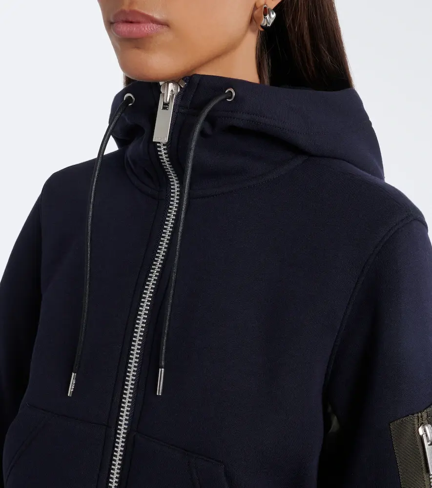 Sacai Paneled cotton-blend zip-up hoodie | Thumbnail 7 Sacai Paneled cotton-blend zip-up hoodie | Thumbnail 7