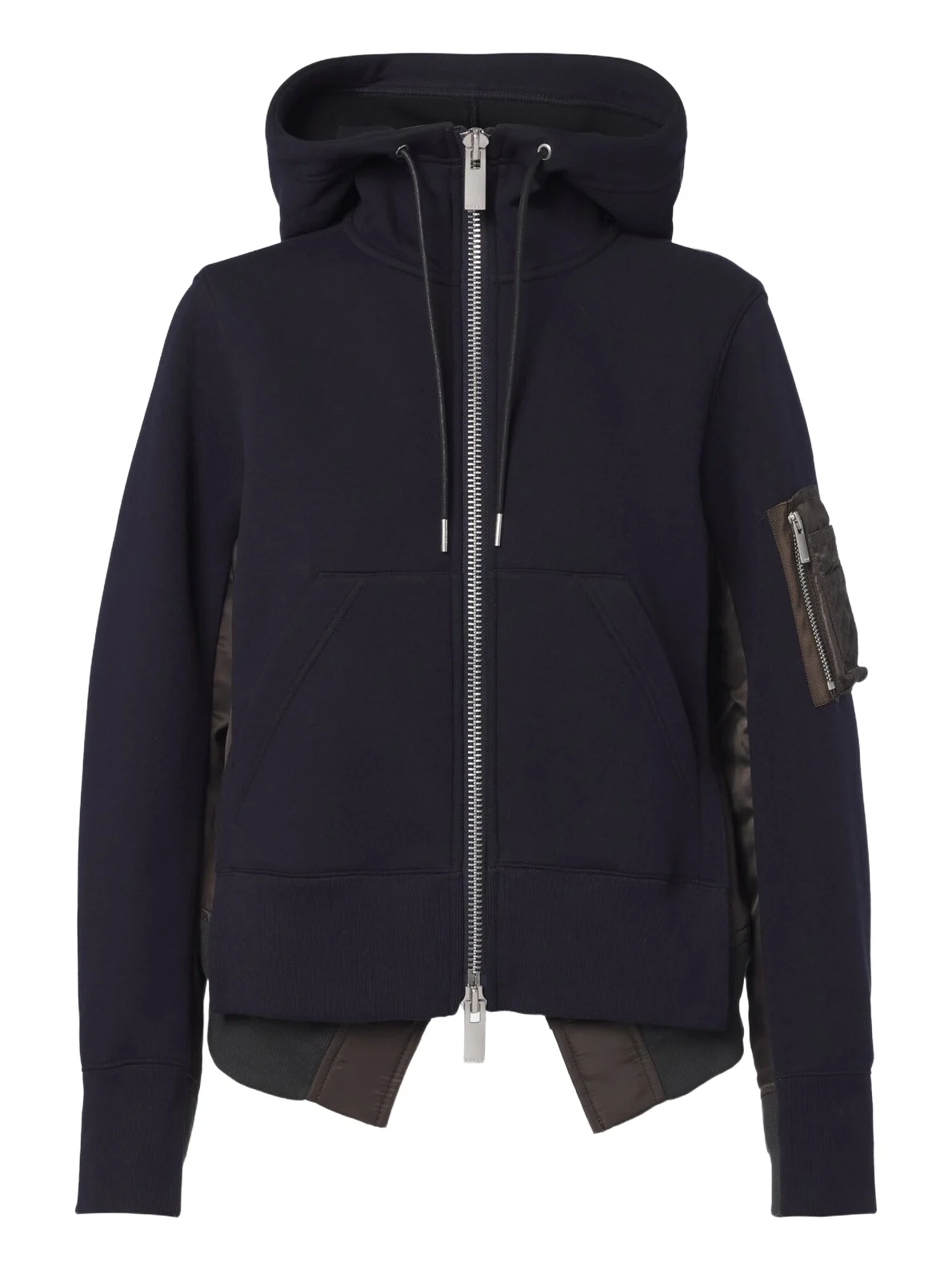 Sacai Paneled cotton-blend zip-up hoodie