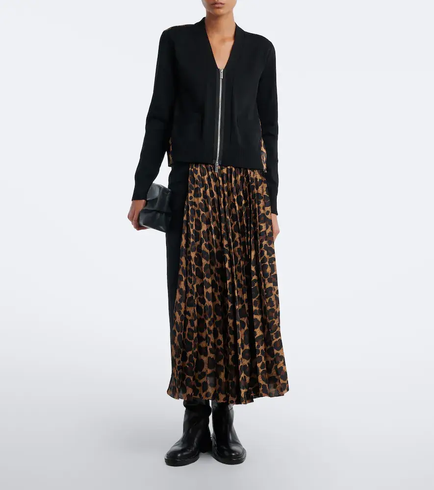 Sacai Paneled leopard-print midi skirt | Thumbnail 4 Sacai Paneled leopard-print midi skirt | Thumbnail 4