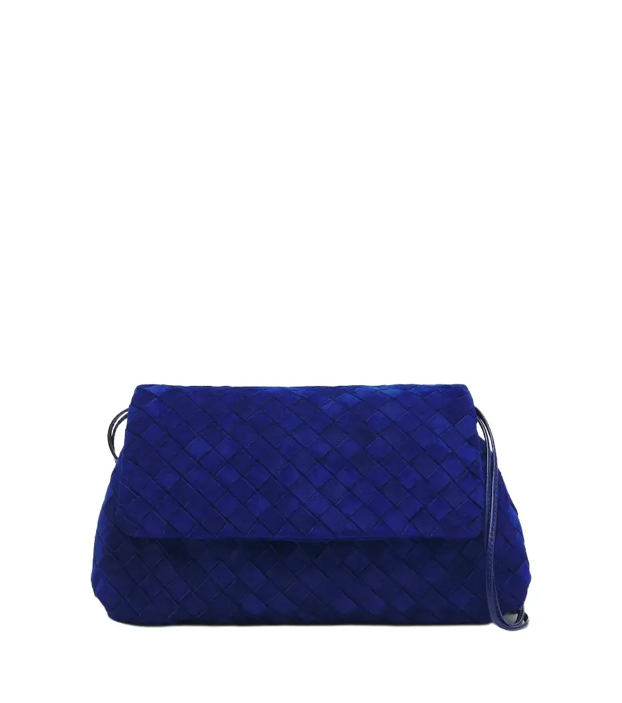 Giorno Intrecciato suede shoulder bag