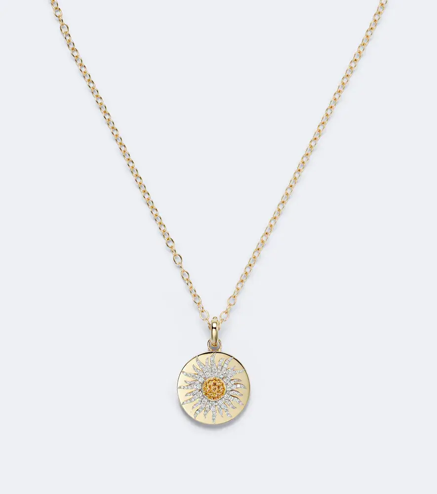 Yvonne Léon Yvonne Léon Mini Roi Soleil 18kt gold pendant necklace with diamonds and citrines | Thumbnail 2 Yvonne Léon Yvonne Léon Mini Roi Soleil 18kt gold pendant necklace with diamonds and citrines | Thumbnail 2