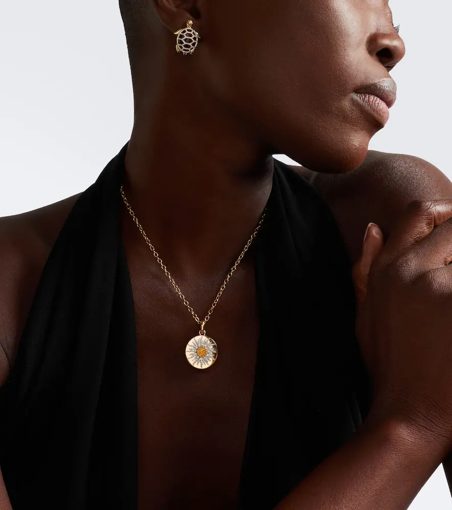 Yvonne Léon Yvonne Léon Mini Roi Soleil 18kt gold pendant necklace with diamonds and citrines | Thumbnail 6 Yvonne Léon Yvonne Léon Mini Roi Soleil 18kt gold pendant necklace with diamonds and citrines | Thumbnail 6